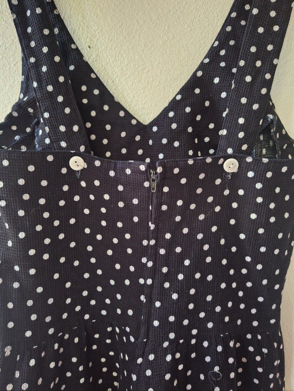 Vintage Lanz Original Sun Dress Fit Flare Polka-dot Zip Pin Up Girl Size 14 - Picture 5 of 7